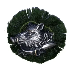 Vildsvin emblem stor med grønt hår