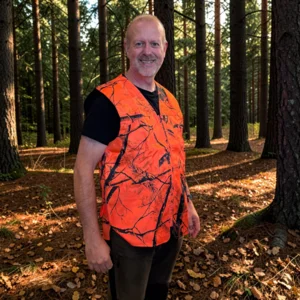 Slidstærk hunde- og sikkerhedsvest, orange camouflage