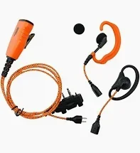 PRO-U610LA Orange tygkabel, "3-i-1" C & D-bygel / Peltor & mikrofon/PTT