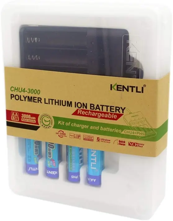 Kentli genopladelige batterier AA