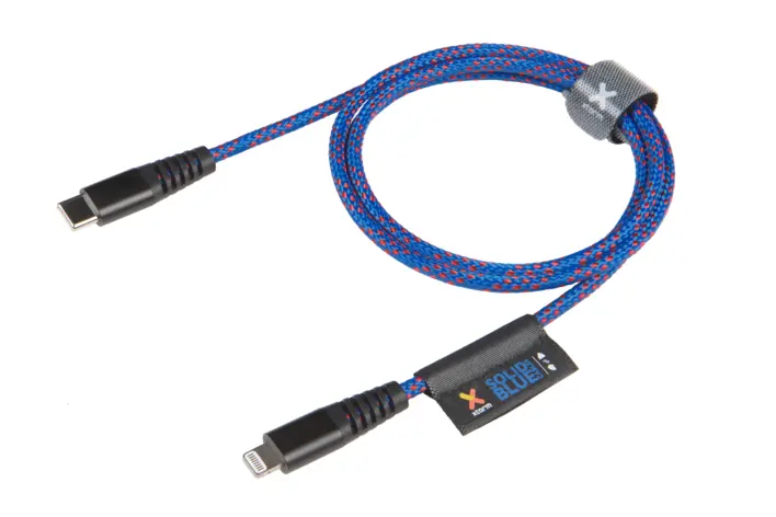 Longlife  USB-C - Lightning kabel 1m Blå