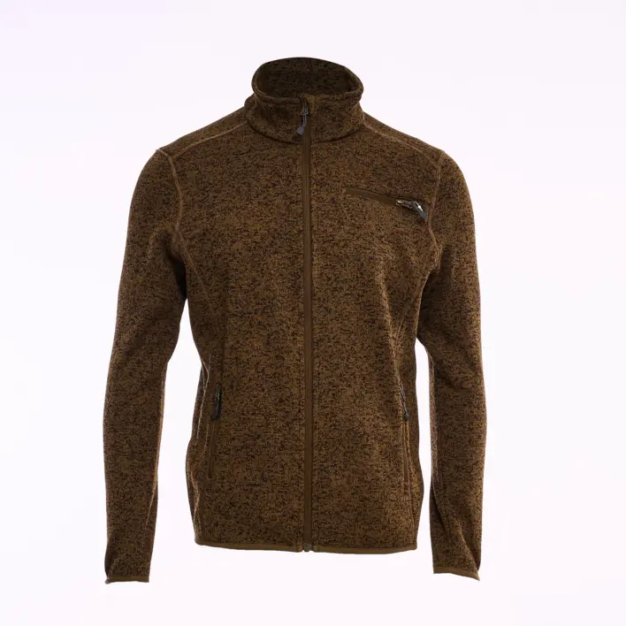 Strikket fleece jakke - brun