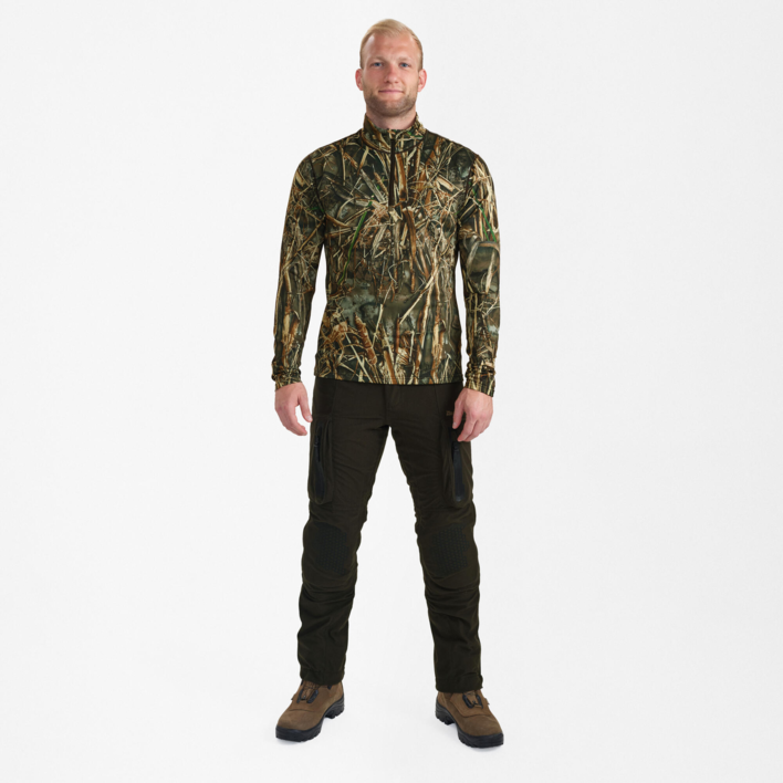 Game T-shirt L/S med lynlås i halsen