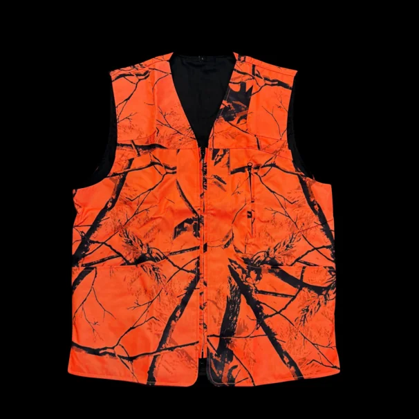 Slidstærk hunde- og sikkerhedsvest, orange camouflage