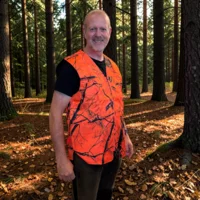Slidstærk hunde- og sikkerhedsvest, orange camouflage