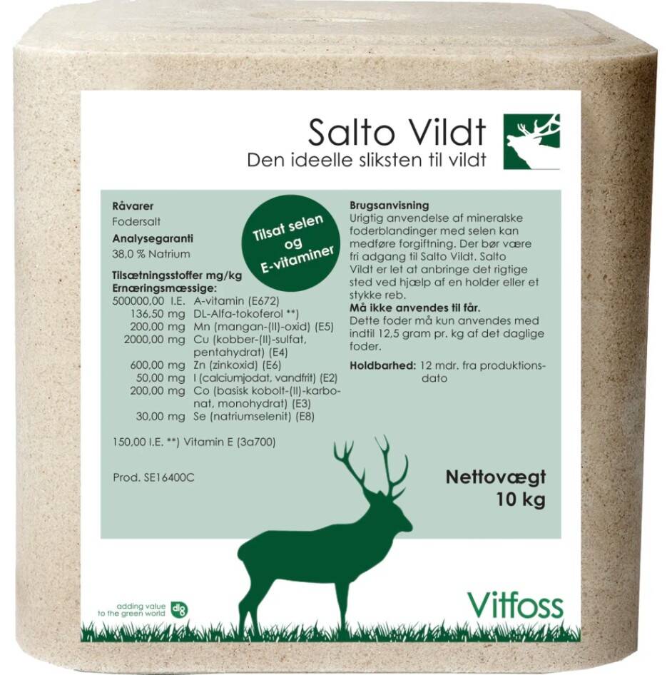 Vitfoss - Sliksten 10 kg til vildt (sendes ikke pga vægt)