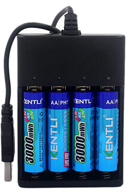 Kentli genopladelige batterier AA