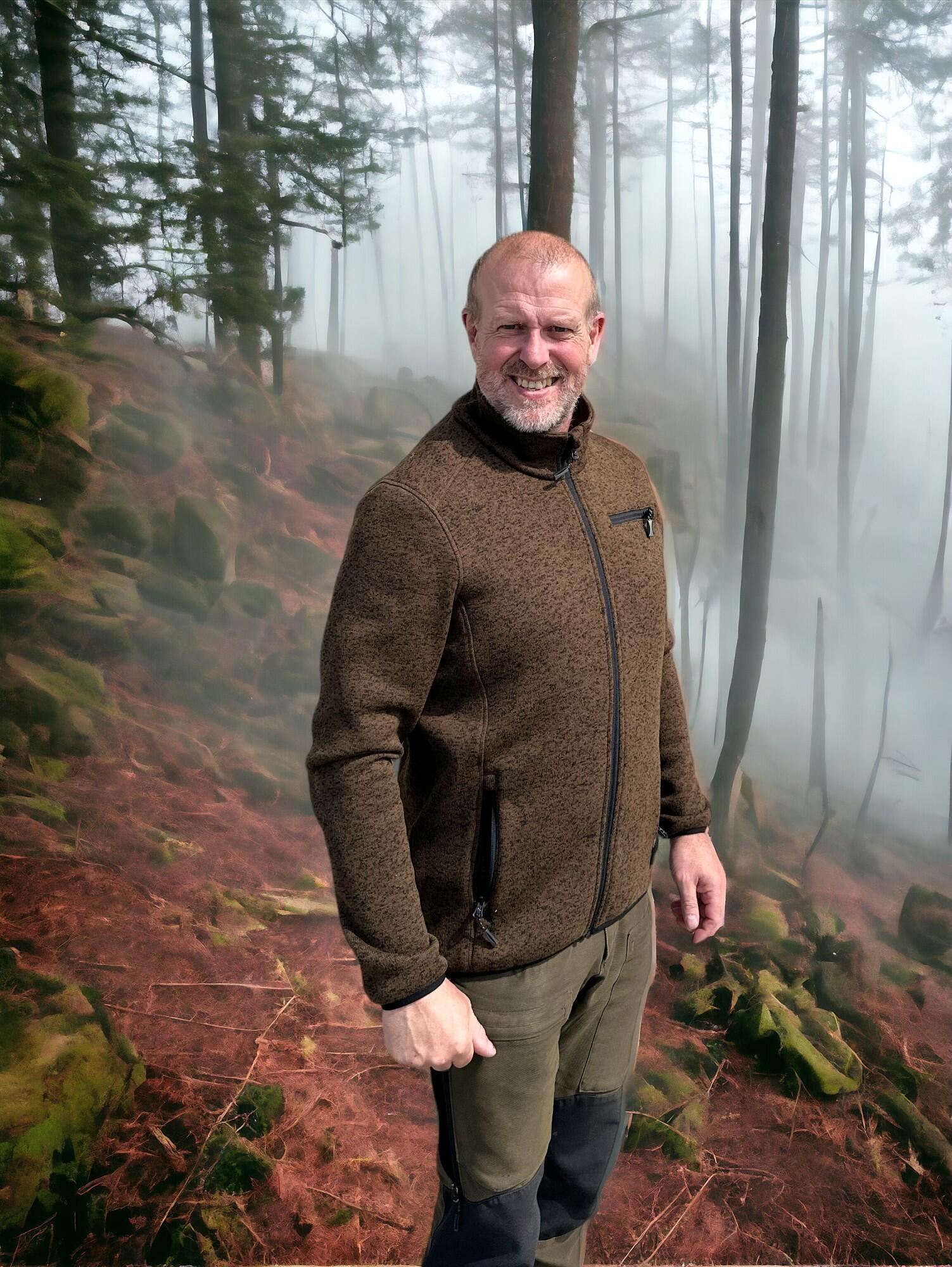 Strikket fleece jakke - brun