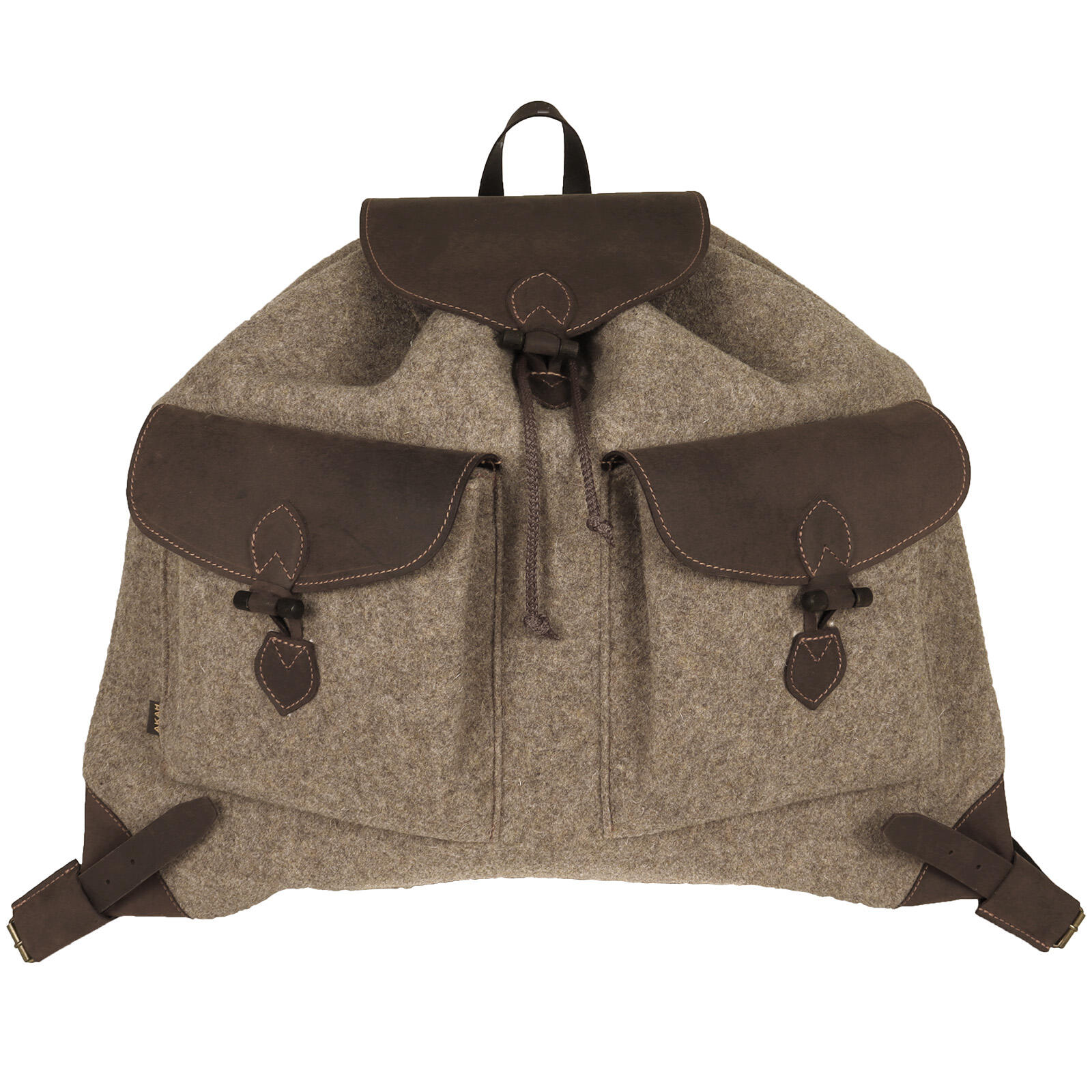 Rygsæk i loden uld med 2 lommer