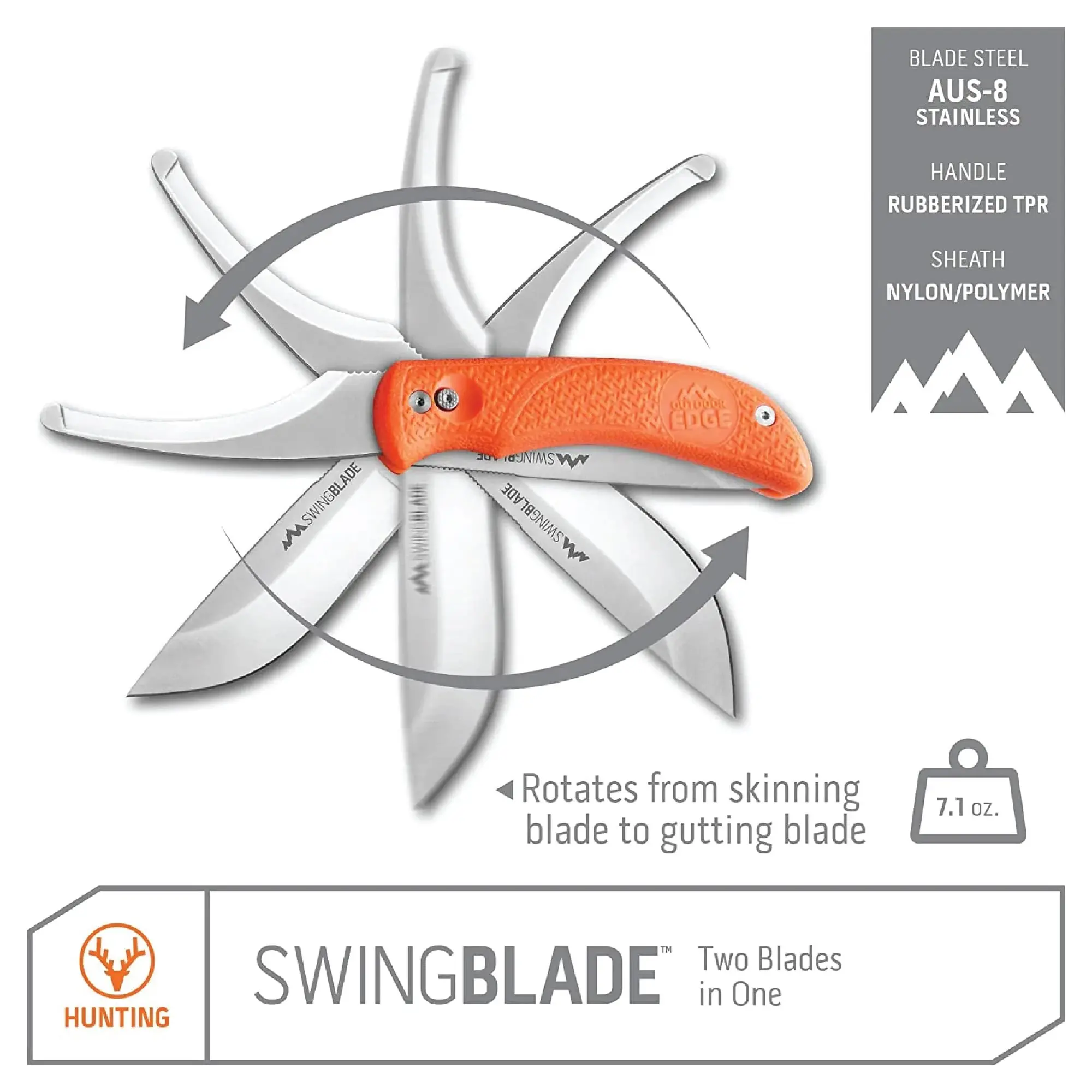 Swingblade jagtkniv - (orange) Swingblade jagtkniv - (orange)