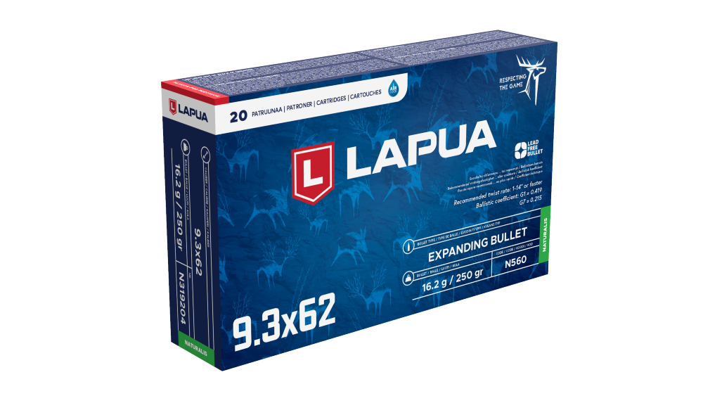 Lapua Naturali 9,3x62 16,2g./250gr. 20 stk.