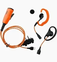 PRO-U610LA Orange tygkabel, "3-i-1" C & D-bygel / Peltor & mikrofon/PTT